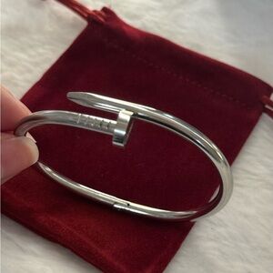 Silver Nail Design Bracelet
